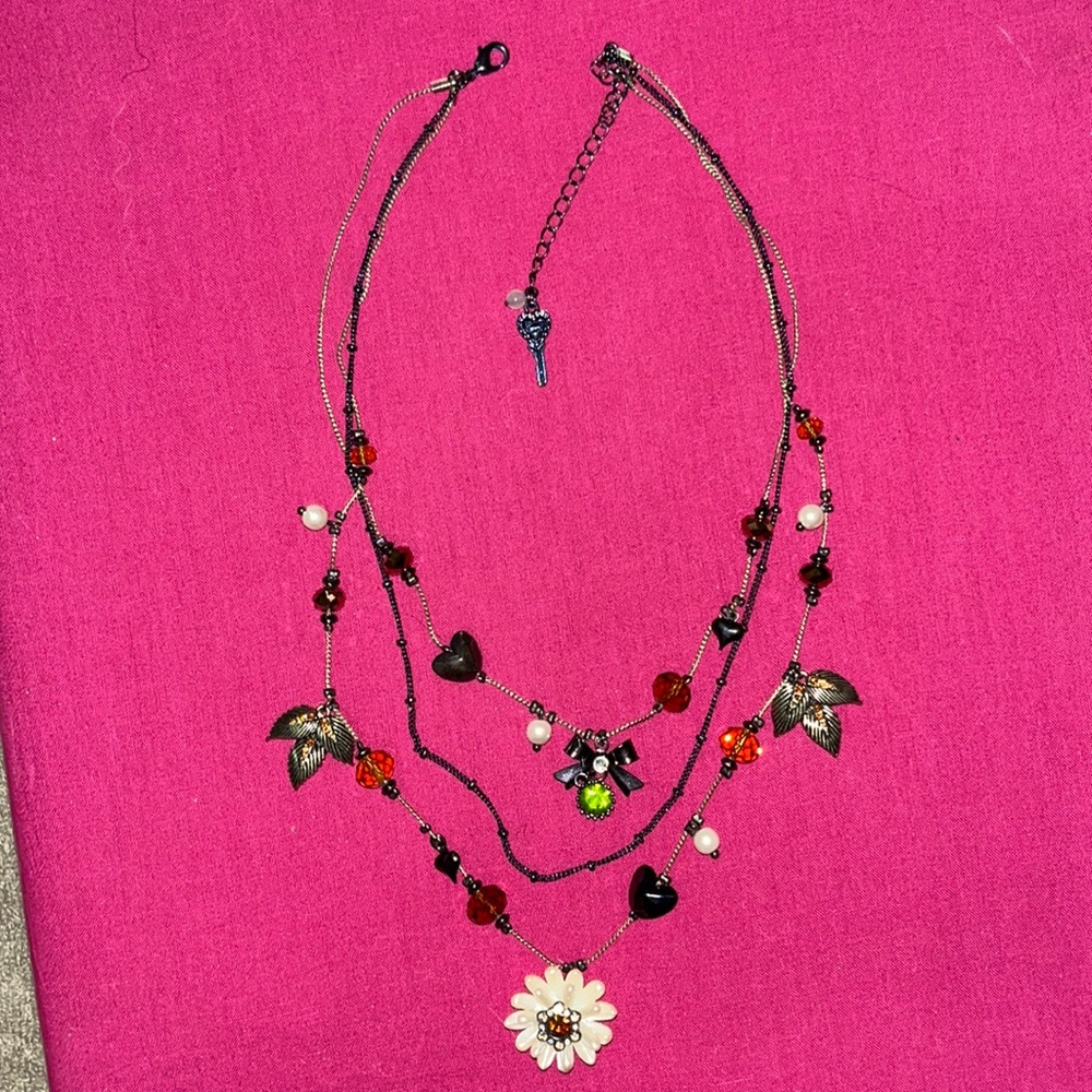 Multi chain Betsey Johnson Floral necklace